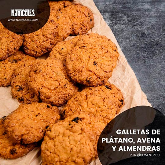galletas de plátano, avena y almendras