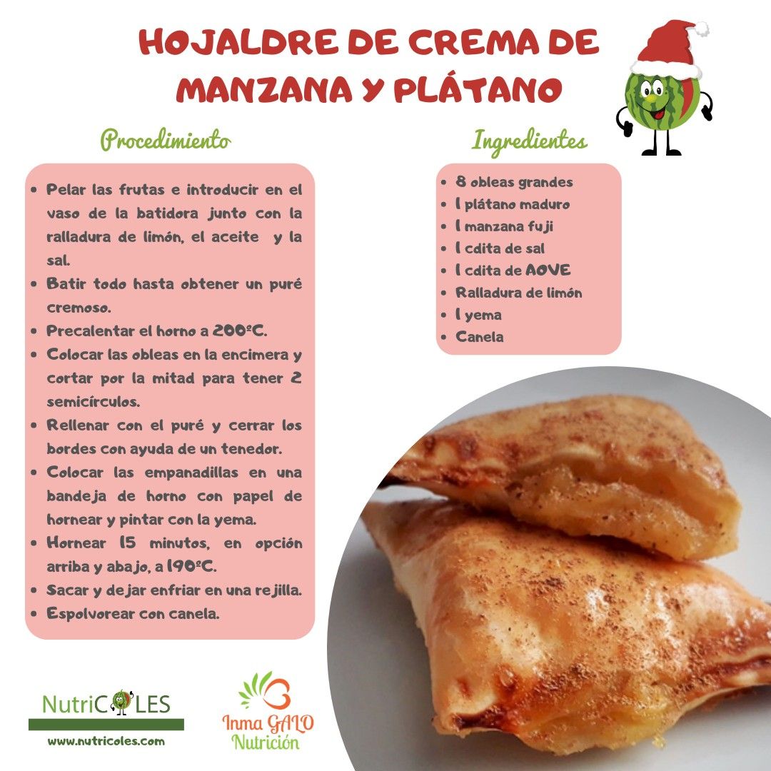 Receta de hojaldre de manzana y plátano