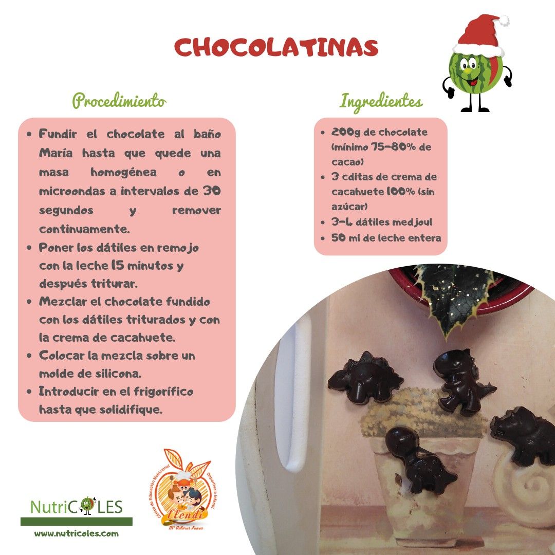 receta de chocolatinas saludables