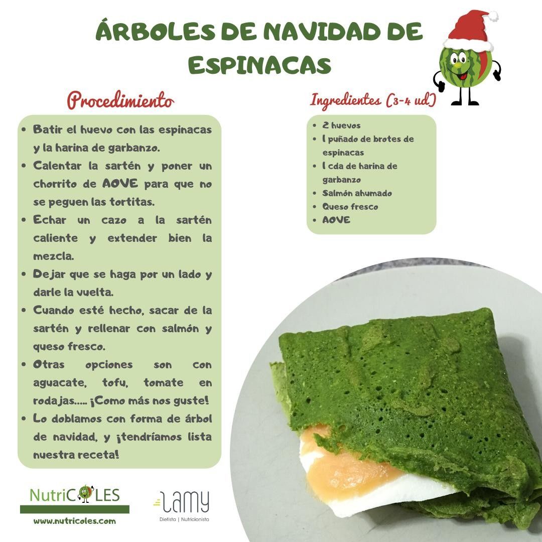 Árboles de navidad de espinacas