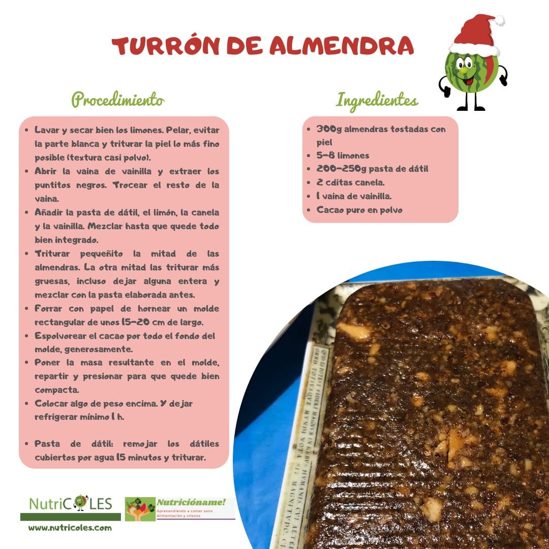 Receta de turrón de almendra saludable