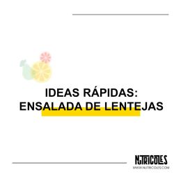 ideas rápidas: ensalada de lentejas
