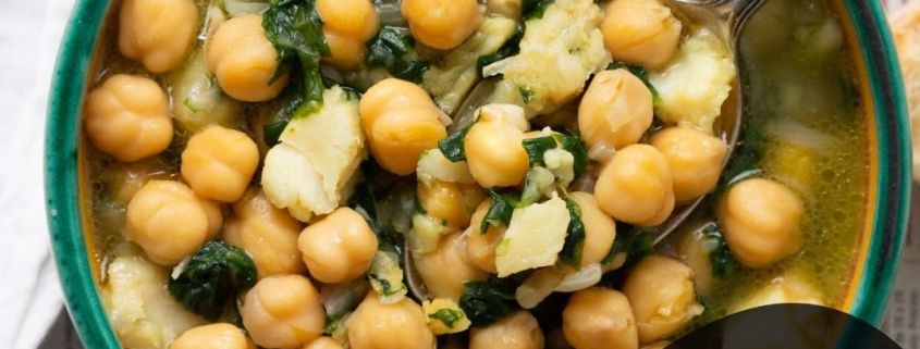 garbanzos con espinacas y bacalao